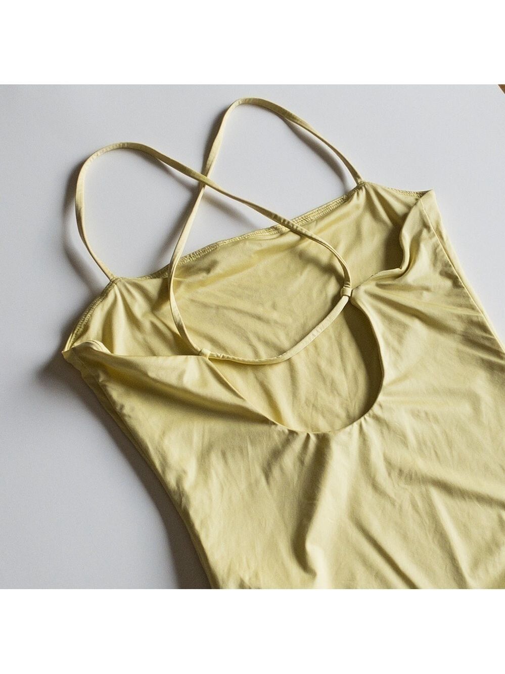 Wilfred Naidoo Criss bodysuit Spaghetti Strap Criss Cross Yellow Womens Small - Picture 6 of 16